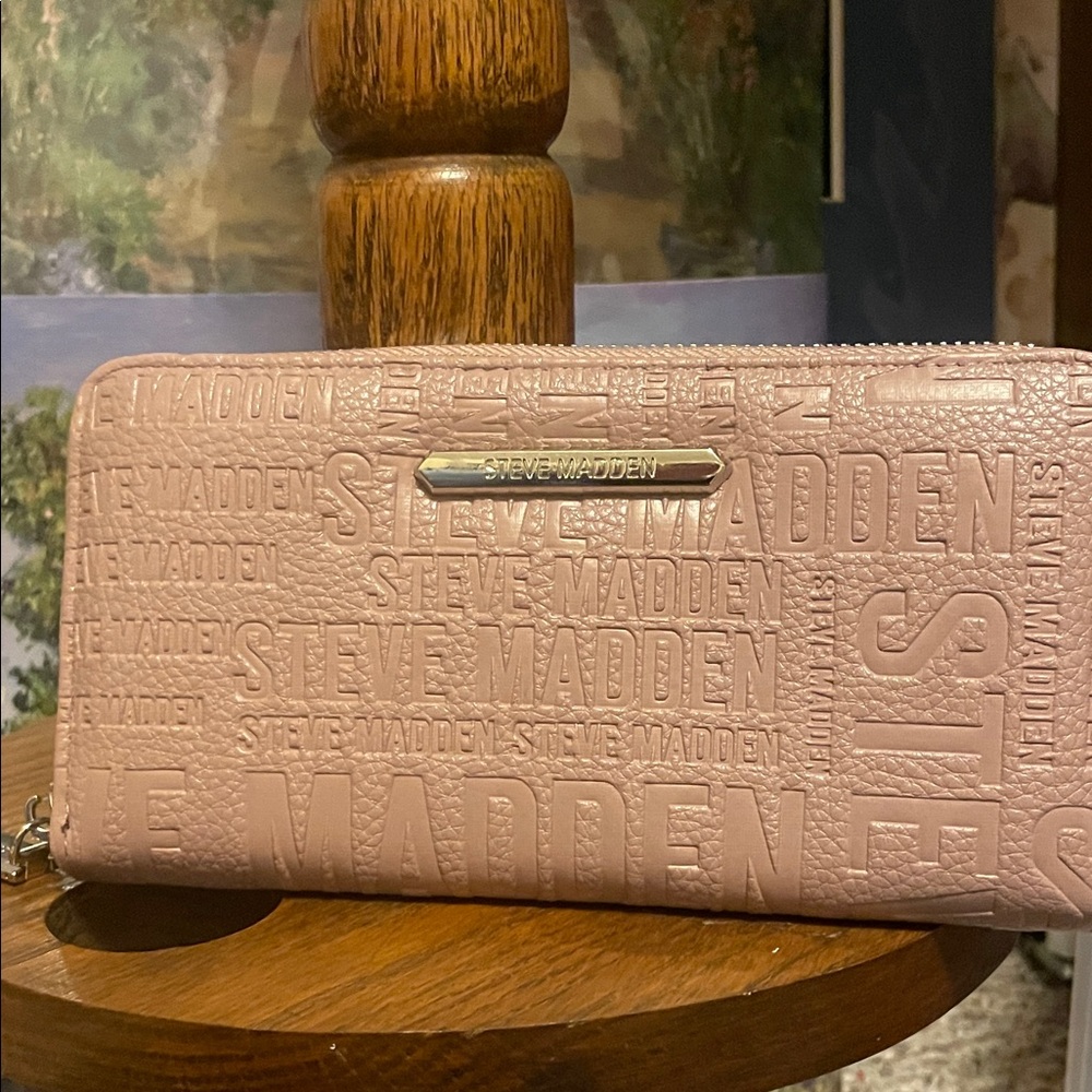 Steve Madden Blush Embossed Zip-Around Wallet